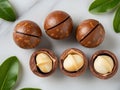 Macadamia nuts close-up Royalty Free Stock Photo