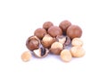 Macadamia nuts isolated on white background Royalty Free Stock Photo