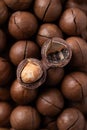 Macadamia nuts texture background, Top view Royalty Free Stock Photo