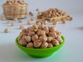 The macadamia nuts in white background.