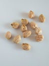 The macadamia nuts in white background.