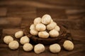Macadamia on olivewood Royalty Free Stock Photo