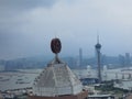 Macao China Big Bay Area boc Macau Tower Sai Wan Bridge Taipa Hengqin Zhuhai Aerial View Canton Guangdong Landscape Coastline Royalty Free Stock Photo