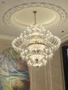 Macao China Galaxy Resort Hotel Cafe de Paris Monte Carlo Macau French Restaurant Chandelier Lamp Luxury Art Deco Dining Royalty Free Stock Photo