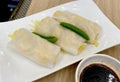 Macao China Macau Cantonese Chinese Dim Sum Dimsum Food Steam Chives Shrimp Rice Noodle Roll Meal Har Cheung Fun Yum Cha Tea