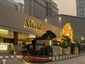 Macao China Sheraton Casino Hotels Macau Taipa MGM Cotai Grand Hotel Big Cat Gold Lion Sculpture Night Landscape Mosaic Mural
