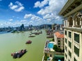 Macao Ponte 16 Hotel China Zhuhai Aerial View Macau Landscape Blue Sky Sunny Afternoon Coastline Spectacular View