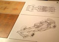 Macao Macau City of Dreams COD Ferrari Wire Frame Sketch Prototype Race Car Gallery Automobile Museum Racing Vehicle Red Cars Royalty Free Stock Photo