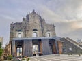 Portuguese Cathedral Macao Ruins of St. Paul Facade Cultural World Heritage Conservation Historic Centre of Macau Rear Perspective Royalty Free Stock Photo