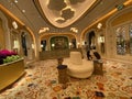 Macao Wing Lei Palace Dim Sum Restaurant Carpet Macau Cotai Wynn Palace Hotel Resort Interior Design Art Deco Luxury Lifestyle Royalty Free Stock Photo