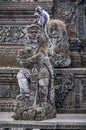 Macaque in the Hindu temple in Monkey Forest, Ubud, Bali Royalty Free Stock Photo