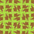 Macaque monkey pattern seamless. Animal mammal wildlife background vector