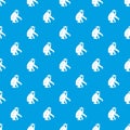 Macaque pattern seamless blue