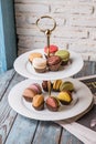 Macaron afternoon tea tray