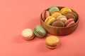 Macaron Cake Isolated, Macaroon Cookie, Almond Meringue, Sweet Macaroons, Colorful French Dessert