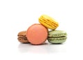 Macaron Cake Isolated, Macaroon Cookie, Almond Meringue, Sweet Macaroons, Colorful French Dessert