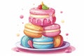 macaron cake on a light background