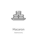 macaron icon vector from gastronomy collection. Thin line macaron outline icon vector illustration. Outline, thin line macaron