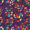 Macaron love background seamless pattern