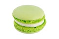 Macaron mint green biscuits, on white background Royalty Free Stock Photo