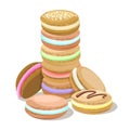 Macaron tower emblem Royalty Free Stock Photo