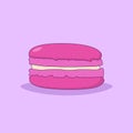 Macaron Vector Icon Illustration. Biscuit Vector. Flat Cartoon Style Suitable for Web Landing Page, Banner, Flyer, Sticker,