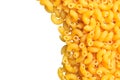 Macaroni closeup with clipping path on white background