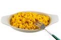 Bowl of Macaroni and Cheese Isolated Royalty Free Stock Photo