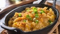 Macaroni and cheese baked in cast iron skillet Royalty Free Stock Photo