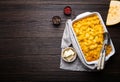 Macaroni and cheese in casserole