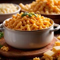 Macaroni and cheese, creamy pasta comfort food home cooking dish