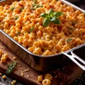 Macaroni and cheese, creamy pasta comfort food home cooking dish