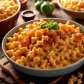 Macaroni and cheese, creamy pasta comfort food home cooking dish