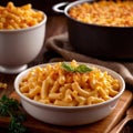Macaroni and cheese, creamy pasta comfort food home cooking dish