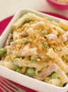 Macaroni Cheese with Peas Ham and a Toasted Crumb