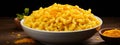 macaroni and cheese in a plate. Selective focus.