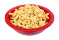 Macaroni Cheese Red Bowl Angle Royalty Free Stock Photo