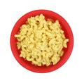 Macaroni Cheese Red Bowl Royalty Free Stock Photo