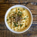 macaroni cheese on a rustic wooden table