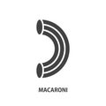 Macaroni glyph icon. Italian pasta symbol. Vector illustration