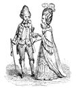 Macaroni and Lady, vintage illustration