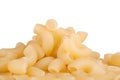 Macaroni pasta close up isolated on white Royalty Free Stock Photo