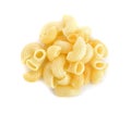 Macaroni pasta close up isolated on white Royalty Free Stock Photo