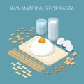 Macaroni Pasta Production Square Isometric Composition Royalty Free Stock Photo