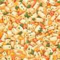 Macaroni pasta salad with mayonnaise, seamless pattern. Ilustration Royalty Free Stock Photo