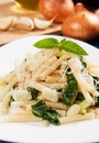 Macaroni pasta with silverbeet