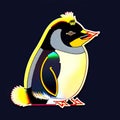 Macaroni Penguin Animal Style Print Design Logo. Generative AI.