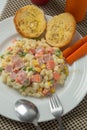 Macaroni salad with mayonnaise Royalty Free Stock Photo