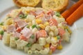 Macaroni salad with mayonnaise Royalty Free Stock Photo