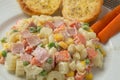 Macaroni salad with mayonnaise Royalty Free Stock Photo